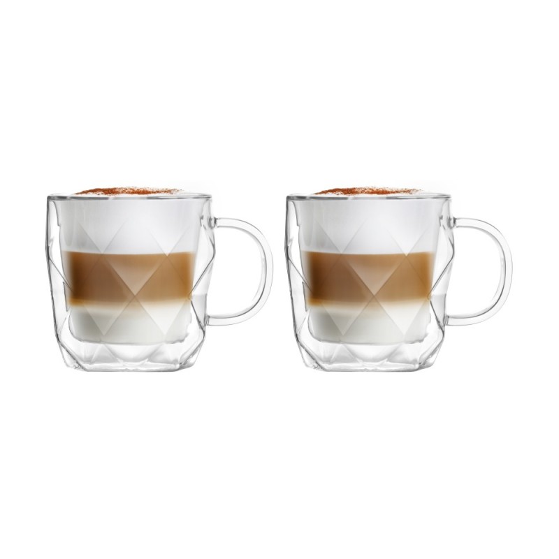 Komplet 2 filiżanek Geo 330 ml, szkło