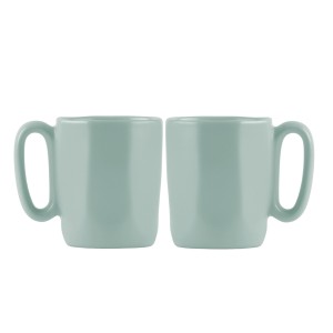 Dwa kubki ceramiczne z uszkiem 80 ml Fuori miętowe