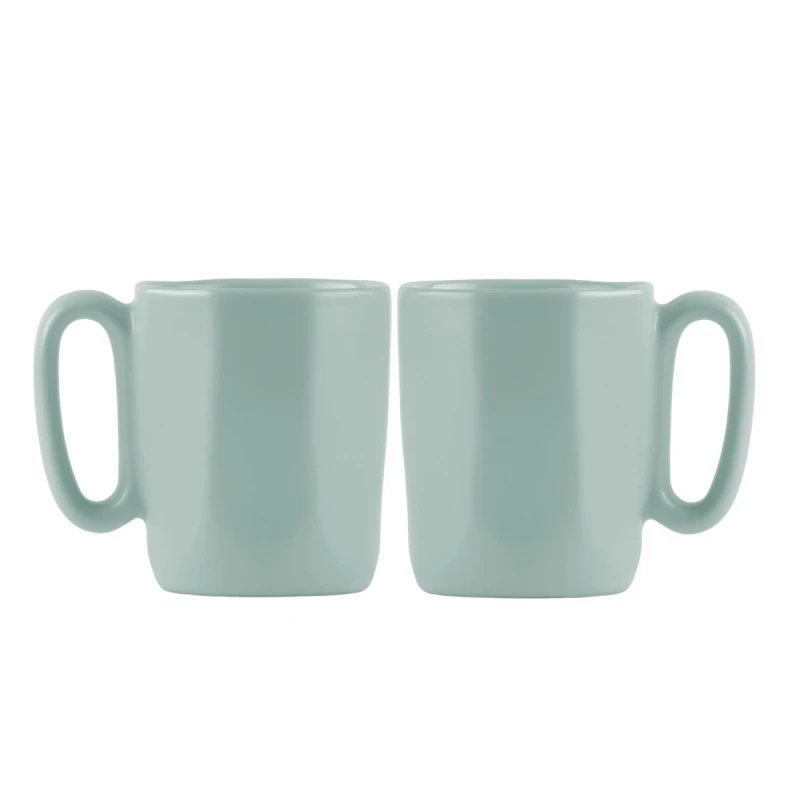Dwa kubki ceramiczne z uszkiem 80 ml Fuori miętowe