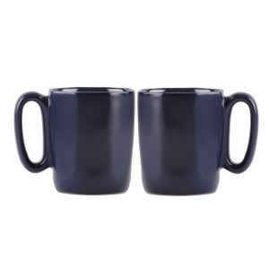 Dwa kubki ceramiczne z uszkiem 80 ml Fuori granatowe