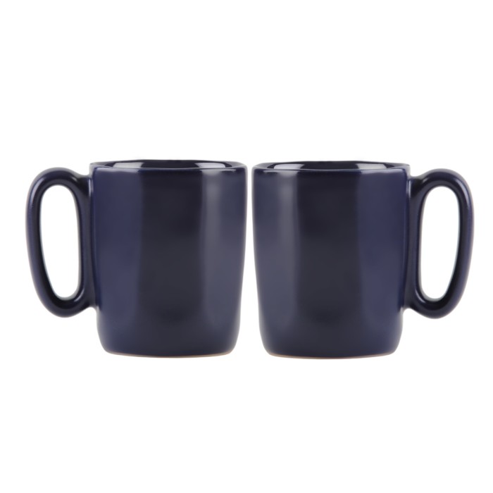 Dwa kubki ceramiczne z uszkiem 80 ml Fuori granatowe