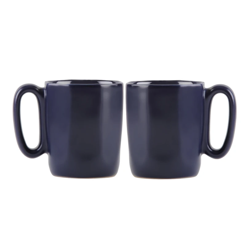 Dwa kubki ceramiczne z uszkiem 80 ml Fuori granatowe