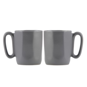 Dwa kubki ceramiczne z uszkiem 80 ml Fuori szare