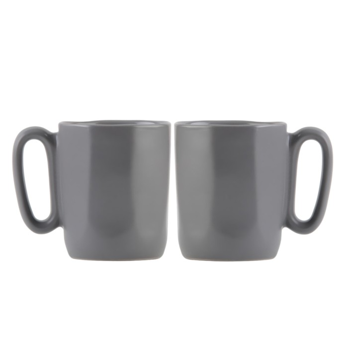 Dwa kubki ceramiczne z uszkiem 80 ml Fuori szare