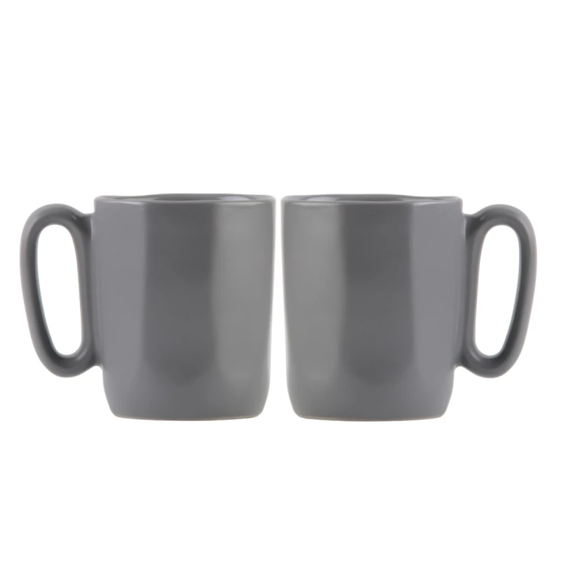 Dwa kubki ceramiczne z uszkiem 80 ml Fuori szare