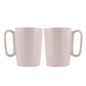 Dwa kubki ceramiczne z uszkiem 250 ml Fuori rożowe