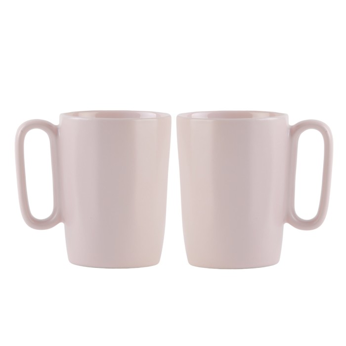 Dwa kubki ceramiczne z uszkiem 250 ml Fuori rożowe