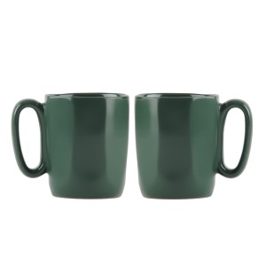 Dwa kubki ceramiczne z uszkiem 80 ml Fuori zielone