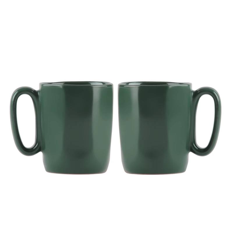 Dwa kubki ceramiczne z uszkiem 80 ml Fuori zielone