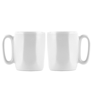 Dwa kubki ceramiczne z uszkiem 80 ml Fuori białe