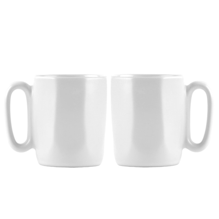 Dwa kubki ceramiczne z uszkiem 80 ml Fuori białe