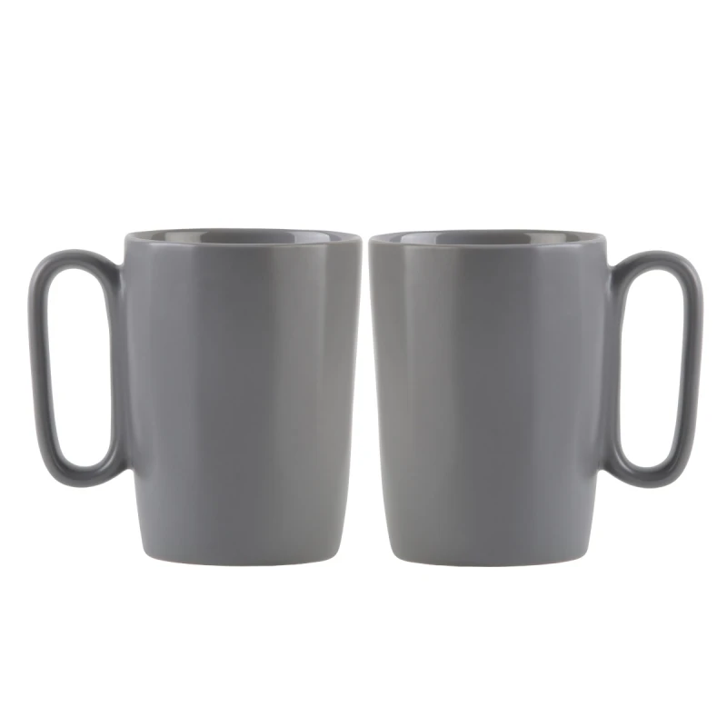 Dwa kubki ceramiczne z uszkiem 250 ml Fuori szare
