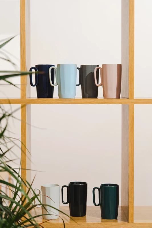 Dwa kubki ceramiczne z uszkiem 250 ml Fuori szare