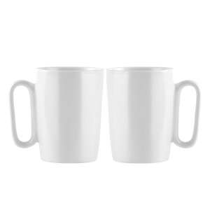 Dwa kubki ceramiczne z uszkiem 250 ml Fuori białe