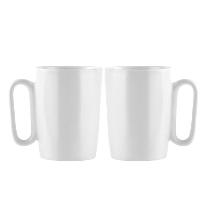 Dwa kubki ceramiczne z uszkiem 250 ml Fuori białe