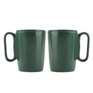 Dwa kubki ceramiczne z uszkiem 250 ml Fuori zielone