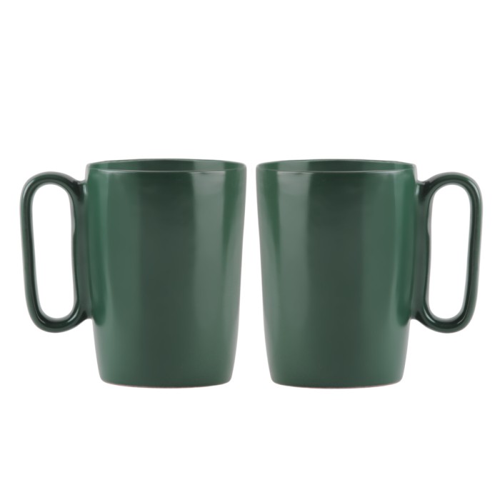 Dwa kubki ceramiczne z uszkiem 250 ml Fuori zielone