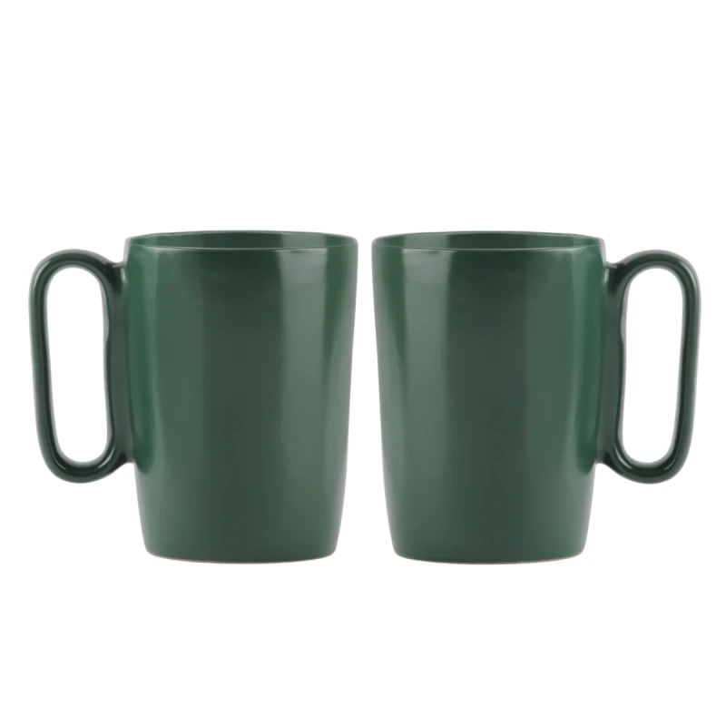 Dwa kubki ceramiczne z uszkiem 250 ml Fuori zielone