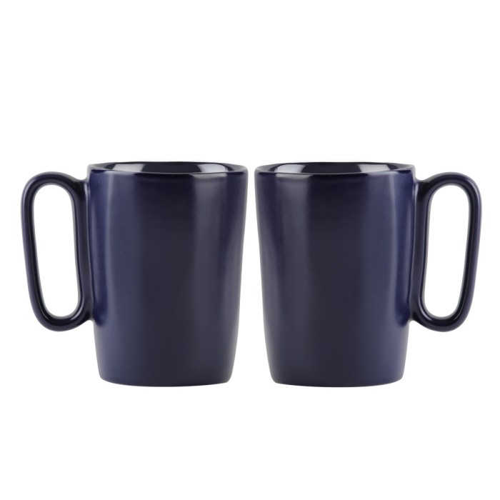 Dwa kubki ceramiczne z uszkiem 250 ml Fuori granatowe