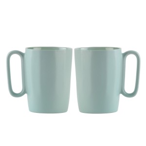 Dwa kubki ceramiczne z uszkiem 250 ml Fuori miętowe