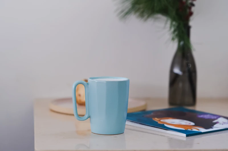 Dwa kubki ceramiczne z uszkiem 250 ml Fuori miętowe