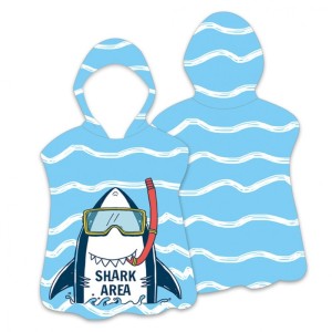 RĘCZNIK PLAŻOWY Peleryna dziecięca SHARK AREA 60 x 60cm