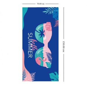 Ręcznik plażowy prostokątny niebieski HELLO SUMMER 150x70