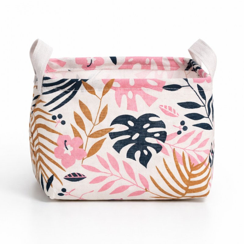 Pojemnik na zabawki, kosz materiałowy, worek na pranie LIŚCIE