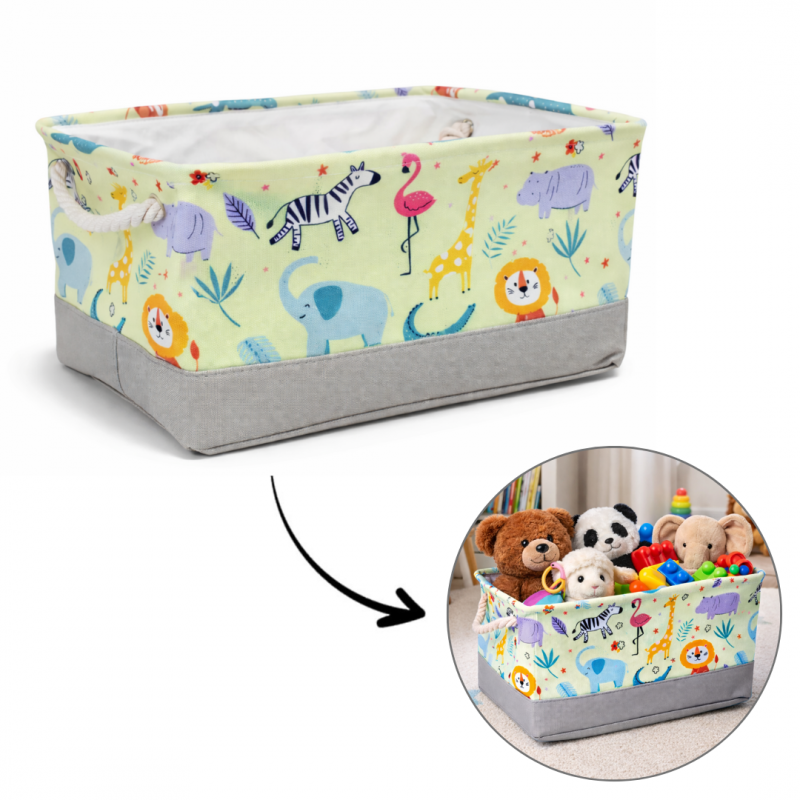 Pojemnik na zabawki kosz, worek na pranie, zwierzątka 30x40x22cm