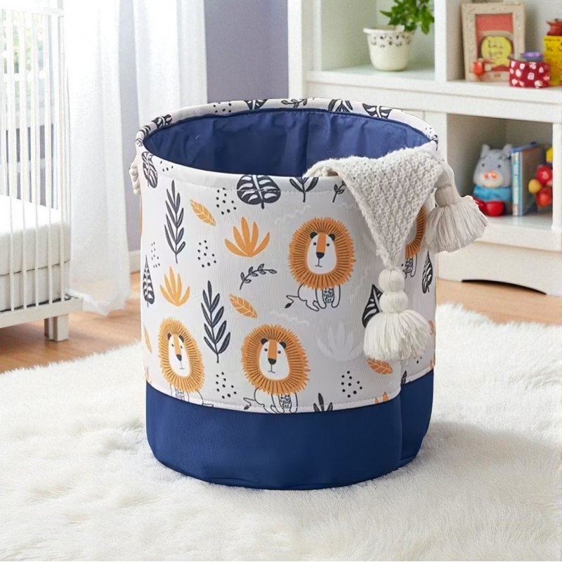 Pojemnik na zabawki kosz, worek na pranie, organizer lwy 40x35cm