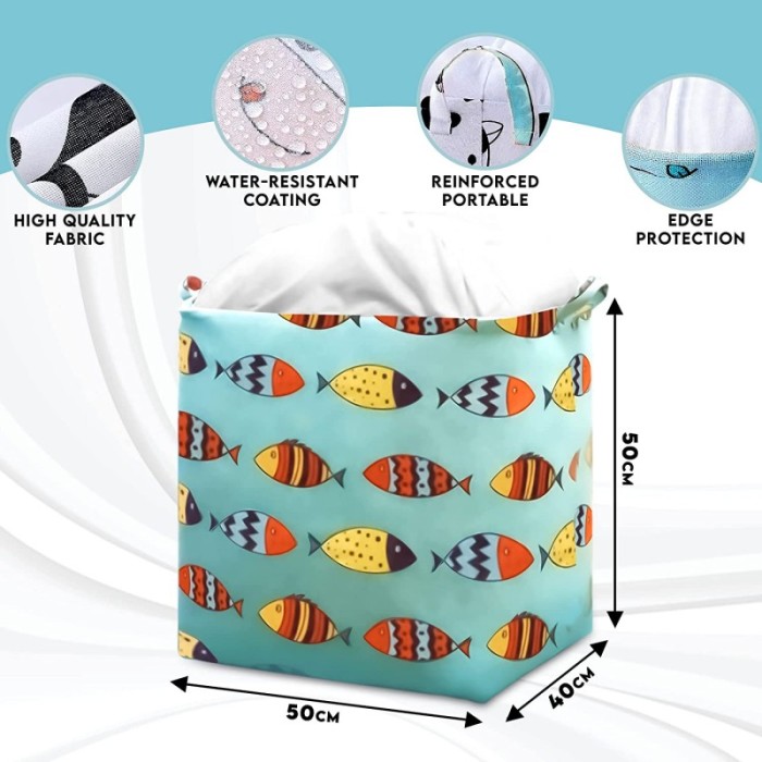 Pojemnik na zabawki kosz, worek na pranie 50x40x45 cm