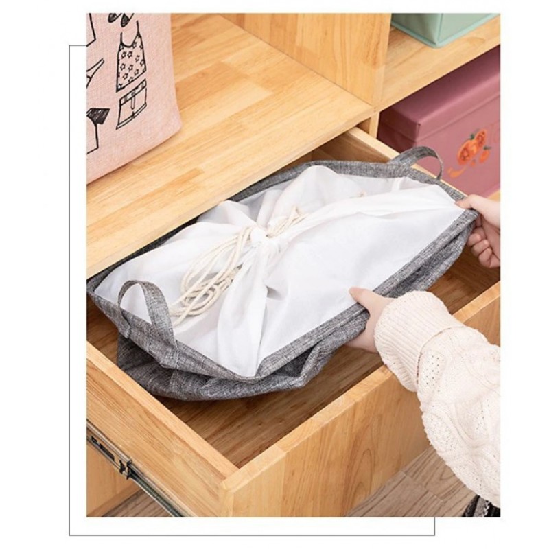 Pojemnik na zabawki kosz, worek na pranie ze ściągaczem 50x40x50 cm