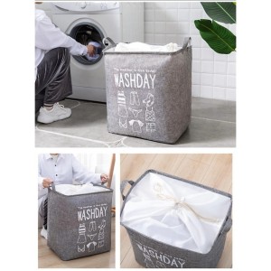Pojemnik na zabawki kosz, worek na pranie ze ściągaczem 50x40x50 cm