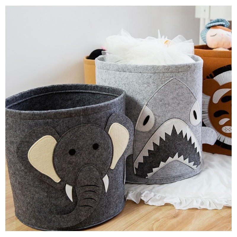 Pojemnik na zabawki kosz, worek na pranie FILCOWY 35x35 cm