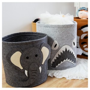 Pojemnik na zabawki kosz, worek na pranie FILCOWY 35x35 cm