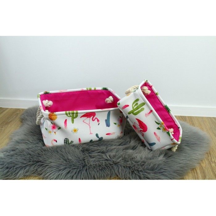 Pojemnik na zabawki, organizer do przechowywania flamingo