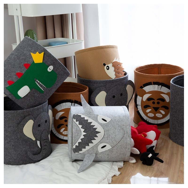 Pojemnik na zabawki kosz, worek na pranie FILCOWY 35x35 cm