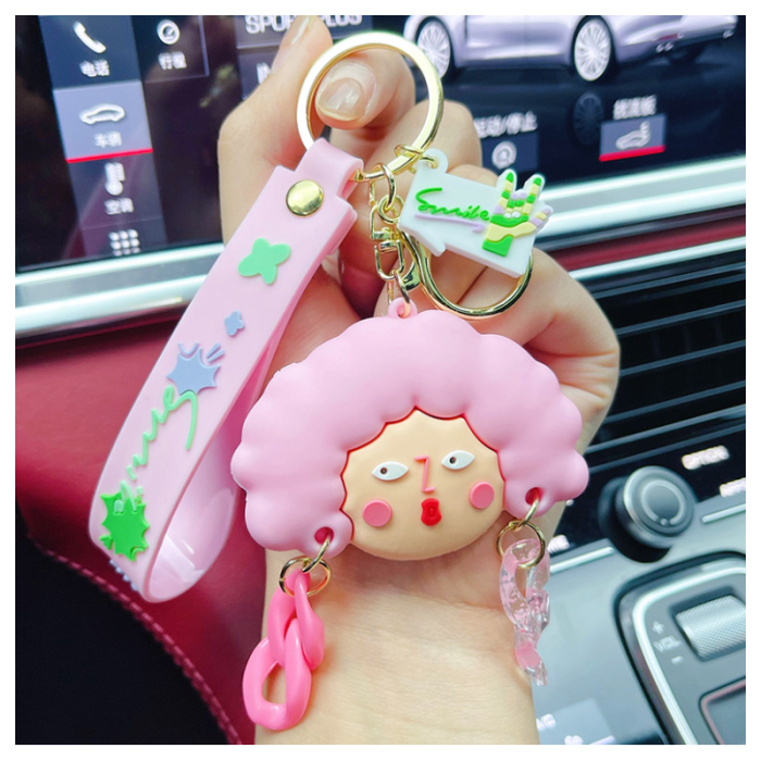 Brelok do kluczy Głowa Loki róż BRL280