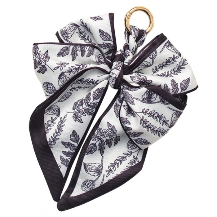 Brelok do kluczy elegancki wzór kwiatowy kokarda