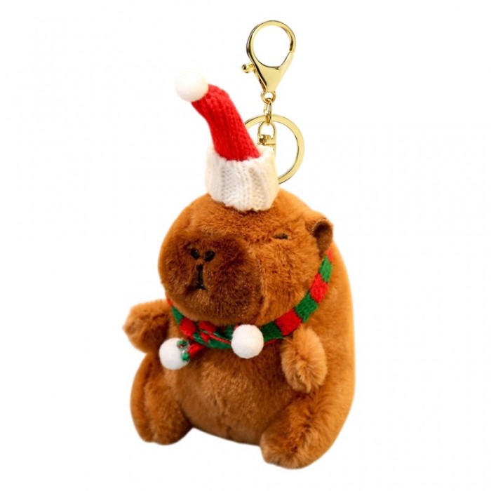 Brelok do kluczy pluszowa, Kapibara Bożonarodzeniowa 1szt.