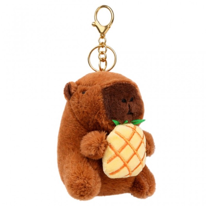 Brelok do kluczy pluszowa puchata Kapibara z ananasem