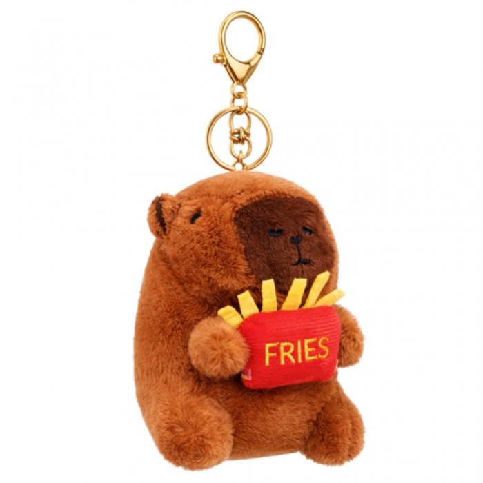Brelok do kluczy pluszowa puchata Kapibara z Frytkami