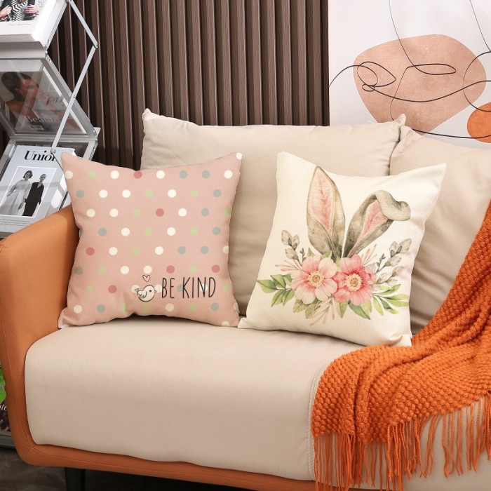 Poszewka na poduszkę, 45 x 45 cm, motyw wiosenny