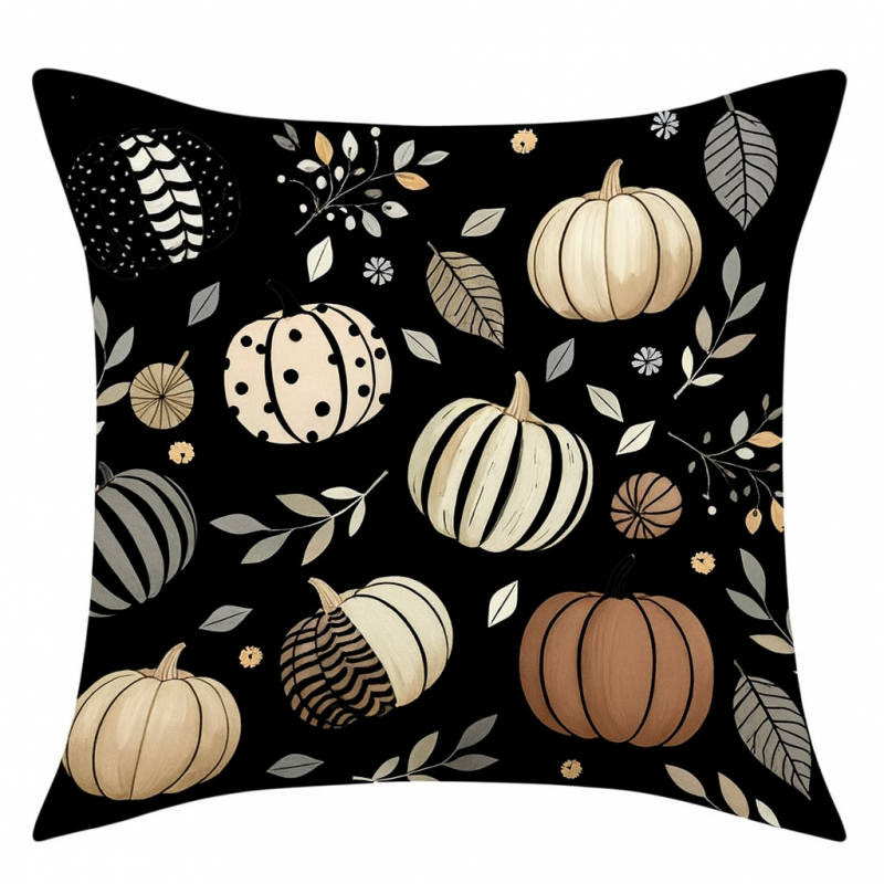 Poszewka na poduszkę, 45x45cm,  jesień, dynie
