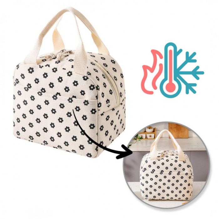 Torba termiczna do przenoszenia żywności LUNCH BOX stokrotki