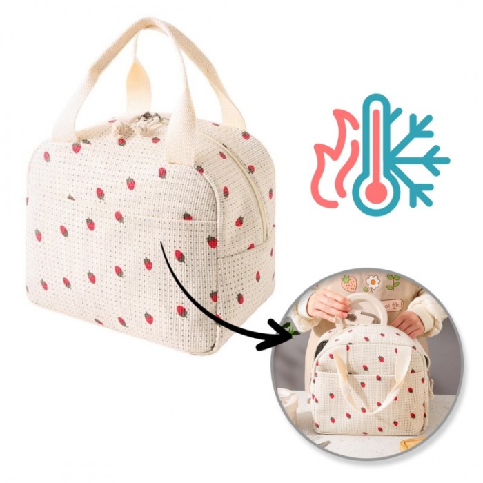 Torba termiczna do przenoszenia żywności LUNCH BOX truskawki