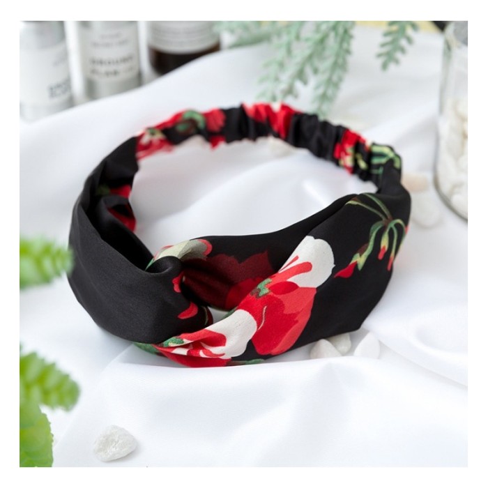 Opaska materiałowa turbanka kwiaty