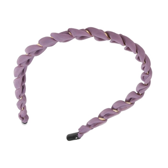 Opaska turban pleciona, fioletowa