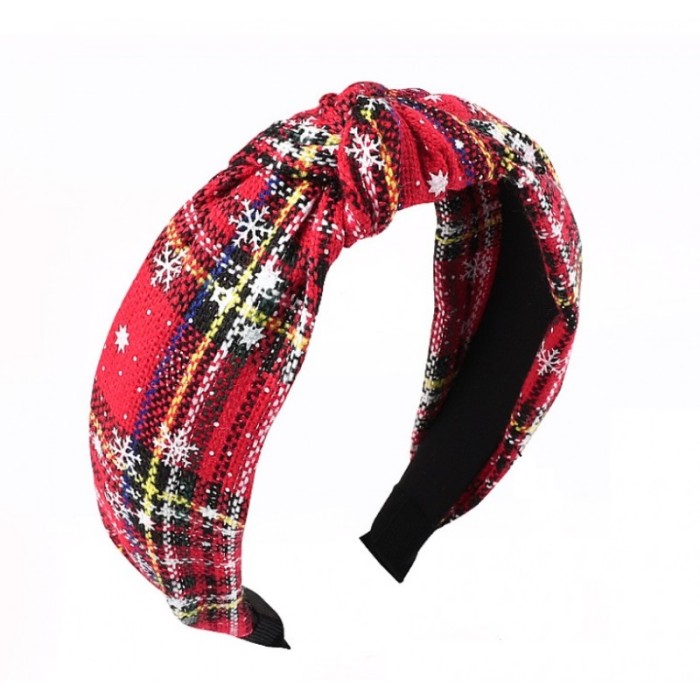 Opaska do włosów, turban z materiału gruba, świąteczna