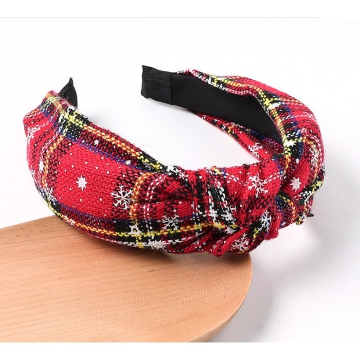 Opaska do włosów, turban z materiału gruba, świąteczna